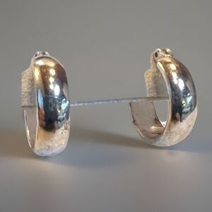 Silvertone costume huggy pierced earrings